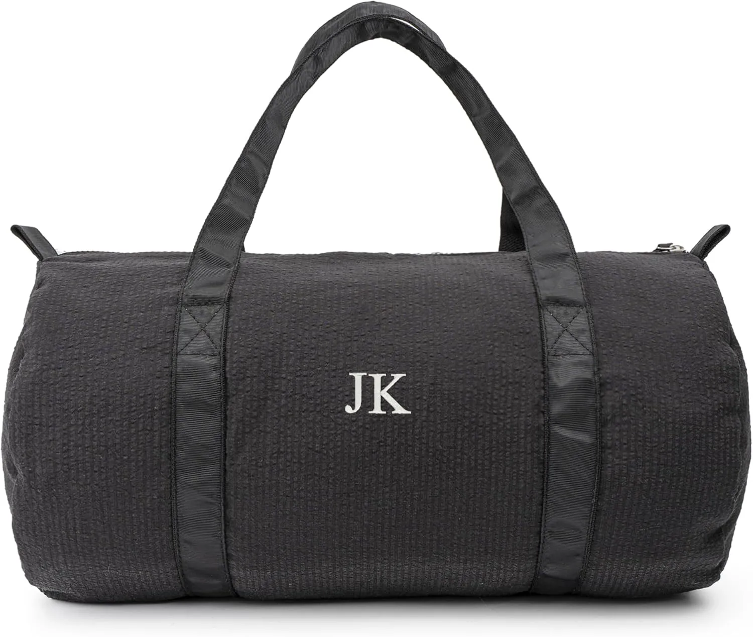 MT WORLD Kids Overnight Bag Personalized Small Duffle Bag for Boys Custom Seersucker Toddler Travel Duffle with Name Monogrammed Weekender Tote for Sports Gym Travel (Black)