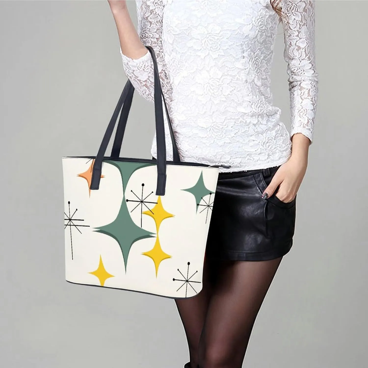 Mud Print Style A Leather Handbag with Large Capacity And Portability