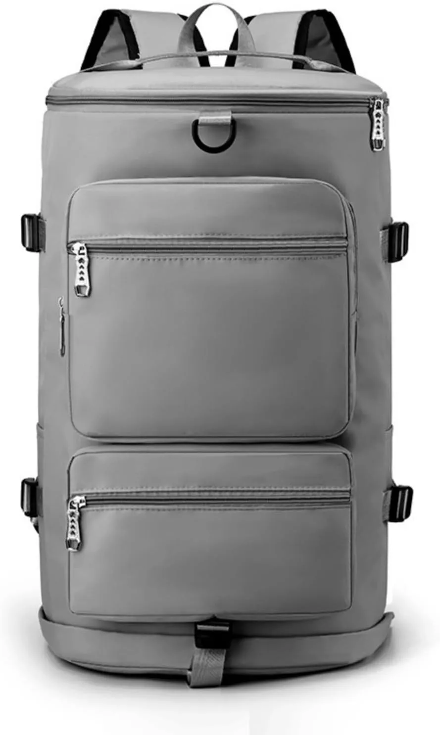Multi-functional Sports Duffel with Dry-Wet Separation,Travel Backpack with Triple Carry Options (Gray)