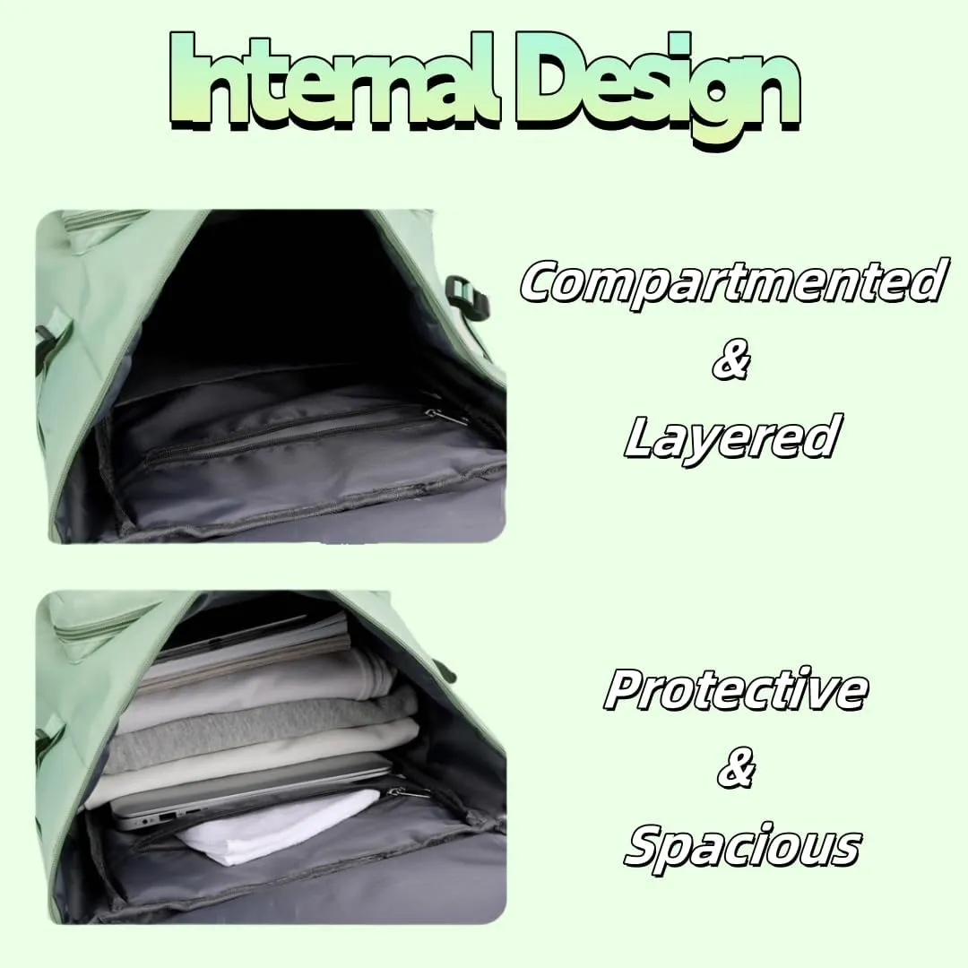 Multi-functional Sports Duffel with Dry-Wet Separation,Travel Backpack with Triple Carry Options (Gray)