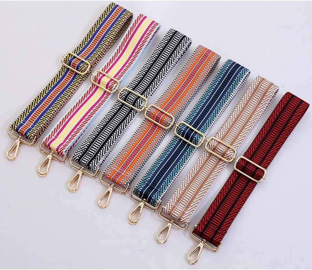 Multicolor Canvas 2" Wide Strap Replacement Purse Strap Replacement Removable Crossbody Strap for Handbags