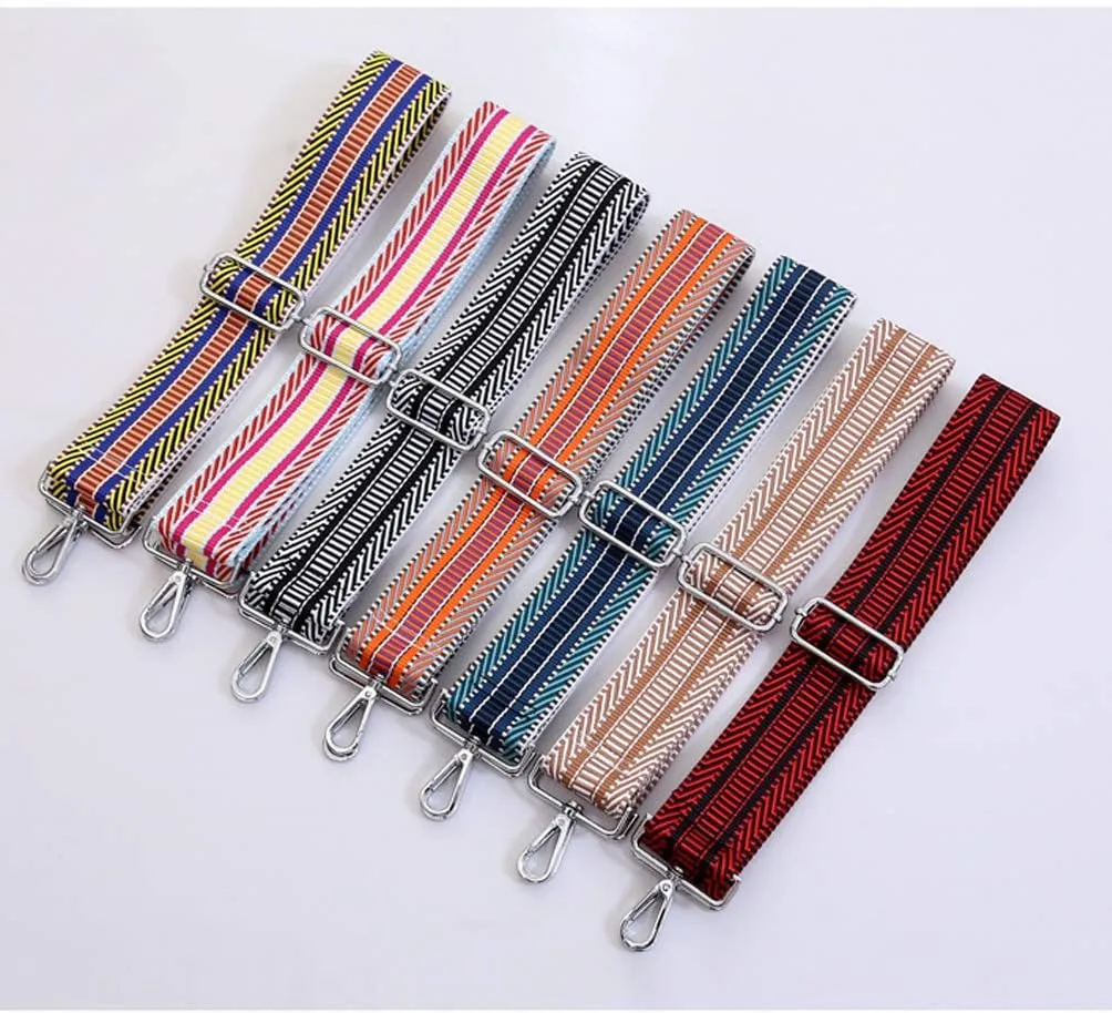Multicolor Canvas 2" Wide Strap Replacement Purse Strap Replacement Removable Crossbody Strap for Handbags
