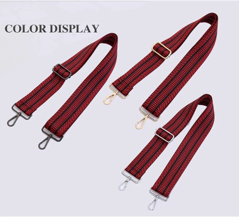 Multicolor Canvas 2" Wide Strap Replacement Purse Strap Replacement Removable Crossbody Strap for Handbags