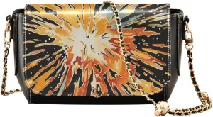 Multicolored Explosion SparksShoulder Bag Crossbody for Women Trendy Over Shoulder Purse with Credit Card Slots Sling Backpack