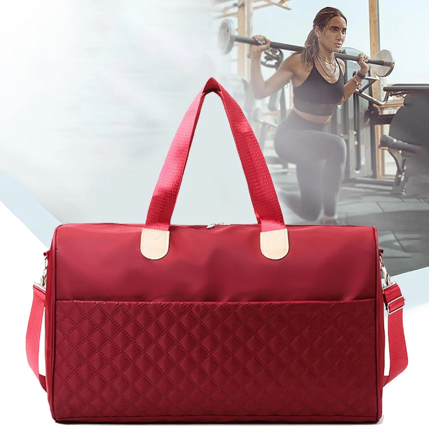 Multifunctional Travel Duffle Bag, Luggage Handbag Holdall Suitcase Handbag, Weekend Overnight Bag for Women Men