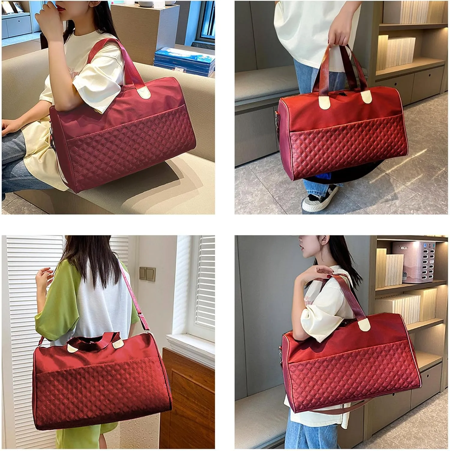 Multifunctional Travel Duffle Bag, Luggage Handbag Holdall Suitcase Handbag, Weekend Overnight Bag for Women Men
