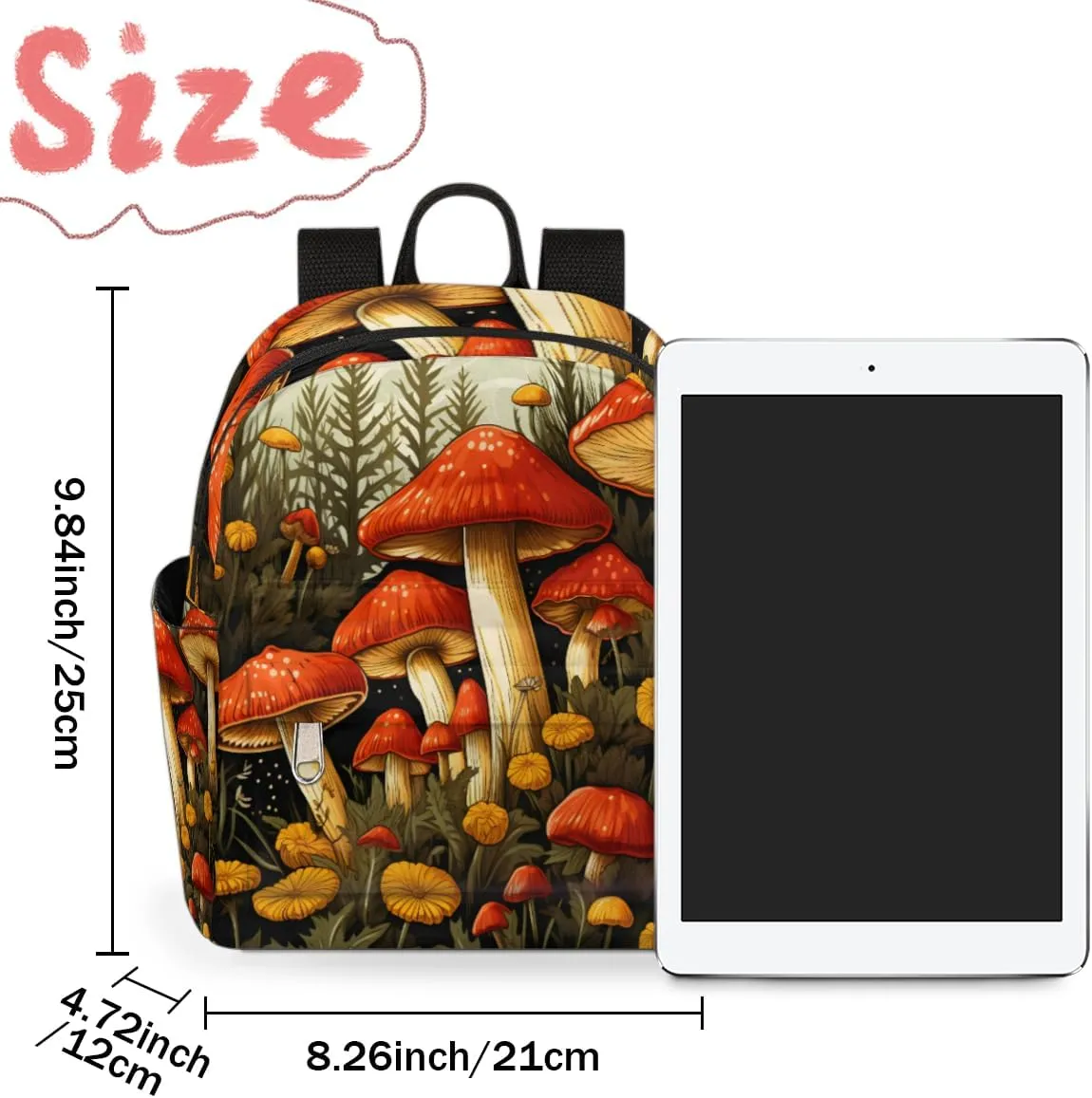 Mushrooms and Flowers Mini Backpack Purse for Women Lightweight Shoulder Bag Women Shopping Backpack Small Backpacks Purse