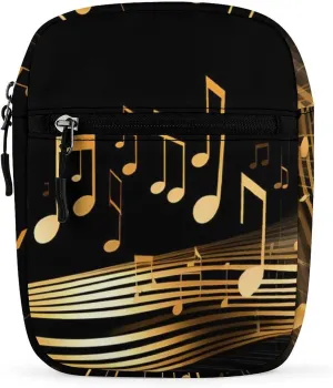 Musical Instrument and Notes Mini Crossbody Bag Shoulder Bag Small Messenger Bag Unisex