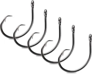 Mustad Demon Perfect Wide Gap Inline Circle Hook, 39948NP-2X Strong Fishing Hooks, Ideal for Saltwater & Freshwater Fishing, Original Patented Design - Black Nickel Finish