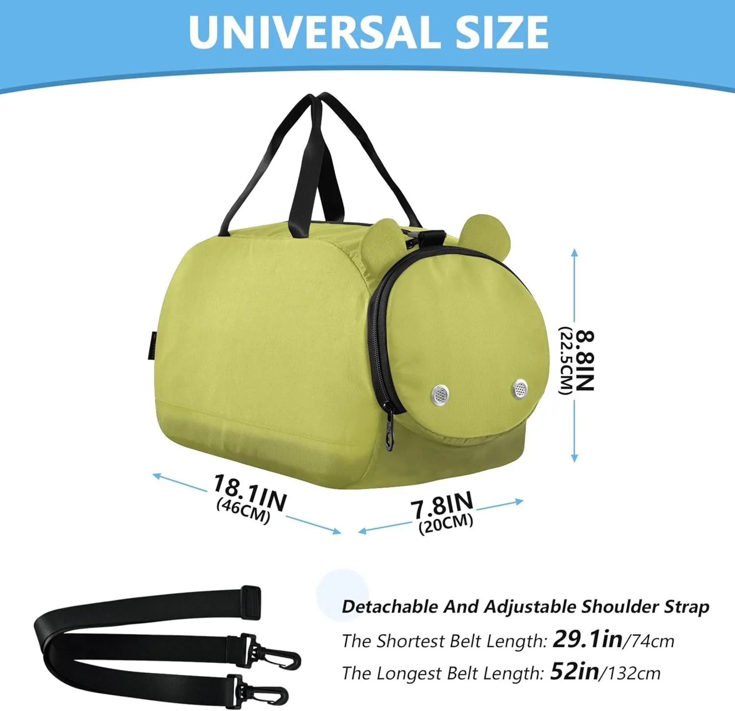 Mustard Green Travel Duffle Bags Girls Tote Toddler Weekender Bags Carry on Duffel Bag Boys Kids Gym Duffle
