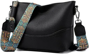 MYHOZEE Crossbody Bags for Women Leather Crossbody Purses With Adjustable Guitar Strap Trendy Hobo Women's Shoulder Bag