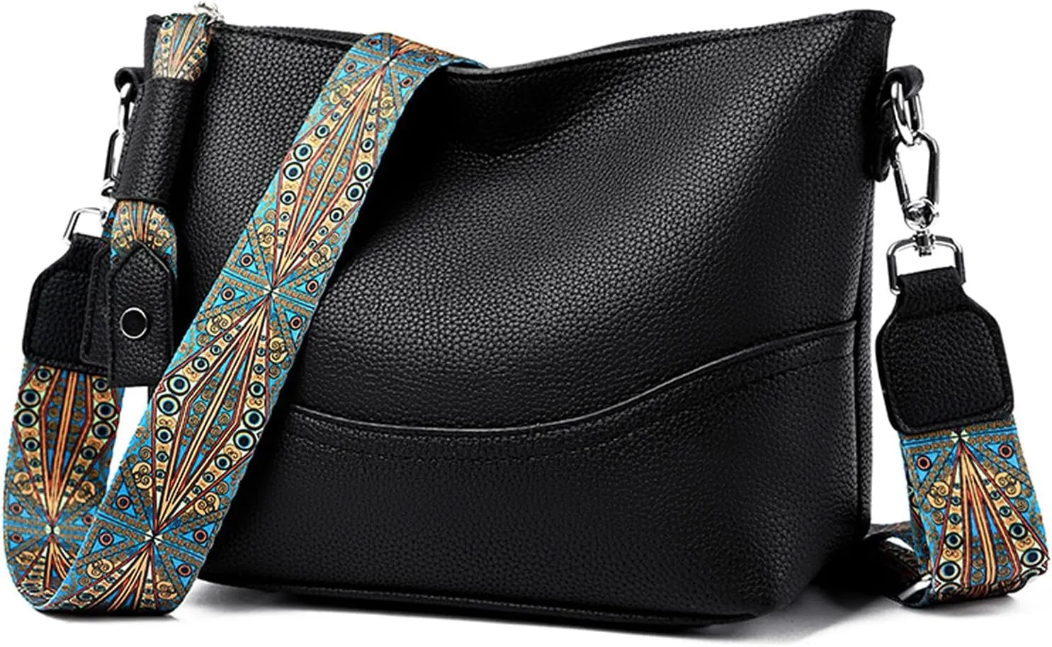 MYHOZEE Crossbody Bags for Women Leather Crossbody Purses With Adjustable Guitar Strap Trendy Hobo Women's Shoulder Bag
