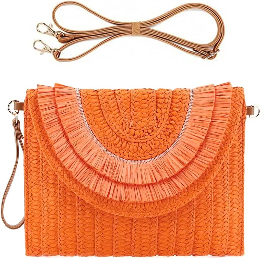 Naimo Women Straw Clutch Purses Crossbody Bags Shoulder Bag Rattan Handbag Envelope Wallet Summer Beach Bag