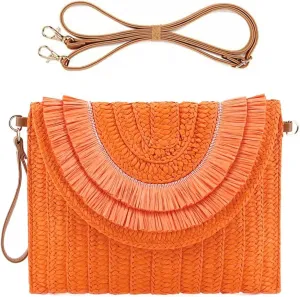 Naimo Women Straw Clutch Purses Crossbody Bags Shoulder Bag Rattan Handbag Envelope Wallet Summer Beach Bag