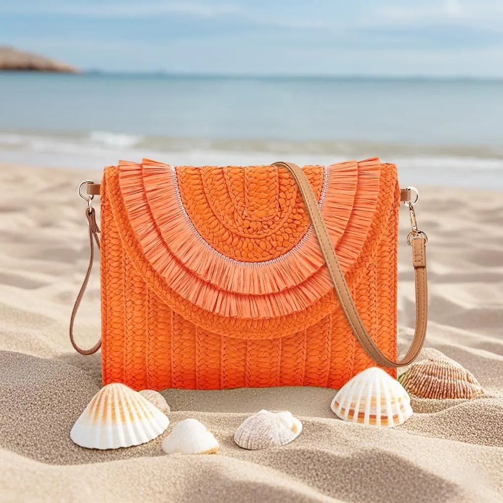 Naimo Women Straw Clutch Purses Crossbody Bags Shoulder Bag Rattan Handbag Envelope Wallet Summer Beach Bag