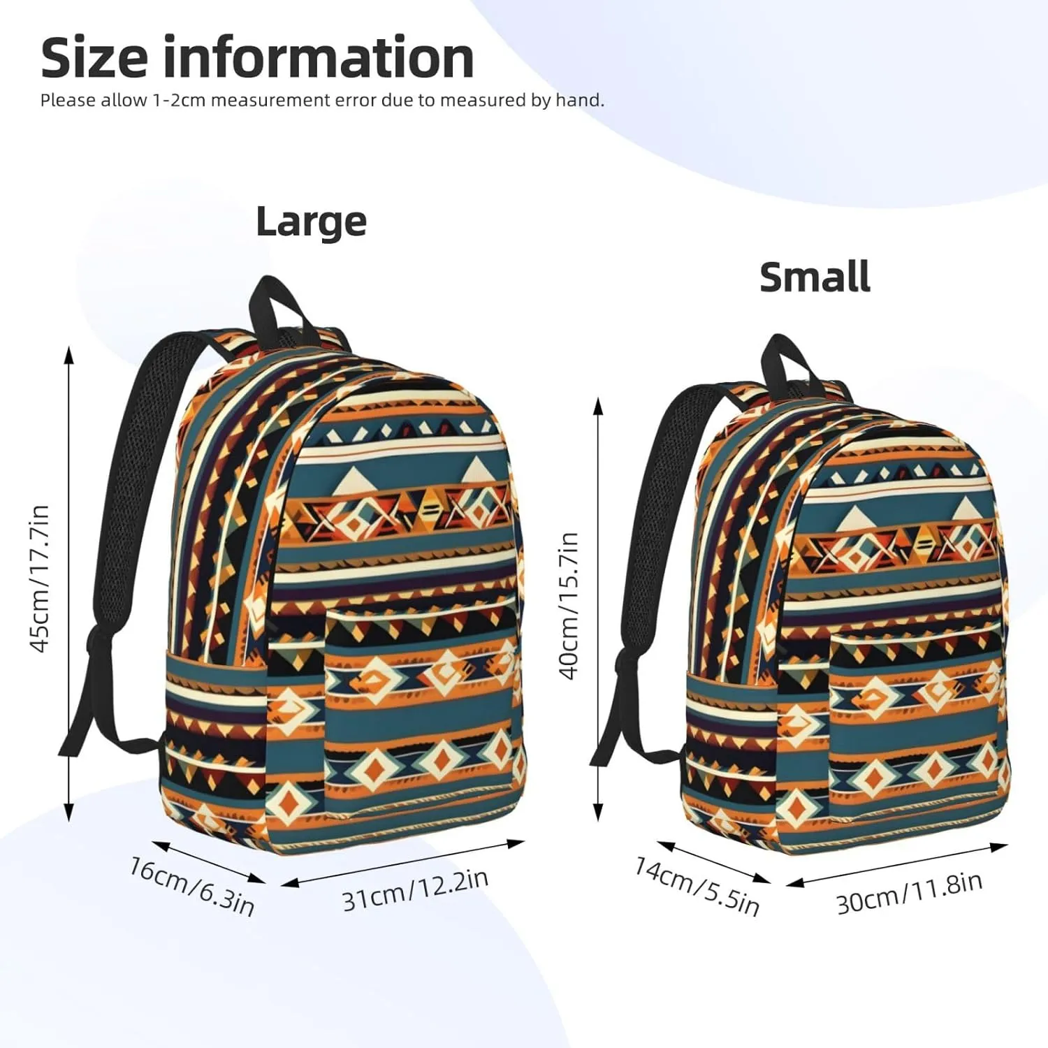 Native American Pattern Print Canvas Laptop Backpack Outdoor Casual Travel Bag Daypack Book Bag For Men Women