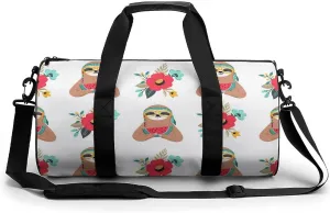 Native USA Sloth Small Gym Bag for Men Women Swim Dance Travel Tote Duffle Bags with Shoulder Strap