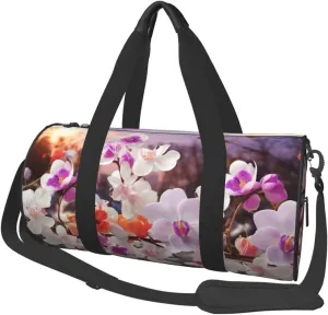 Nature Floral Spring Travel Duffle Bag for Men Women Sport Gym Bag Foldable Weekender Bag Carry on Overnight Bag for Travel Swimming Basketball
