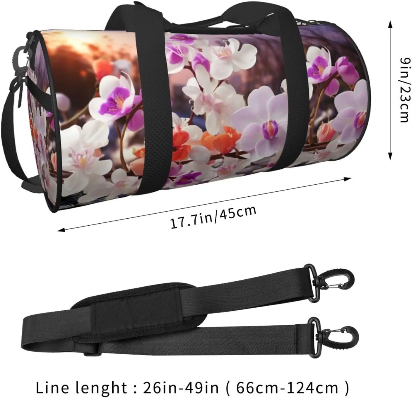 Nature Floral Spring Travel Duffle Bag for Men Women Sport Gym Bag Foldable Weekender Bag Carry on Overnight Bag for Travel Swimming Basketball
