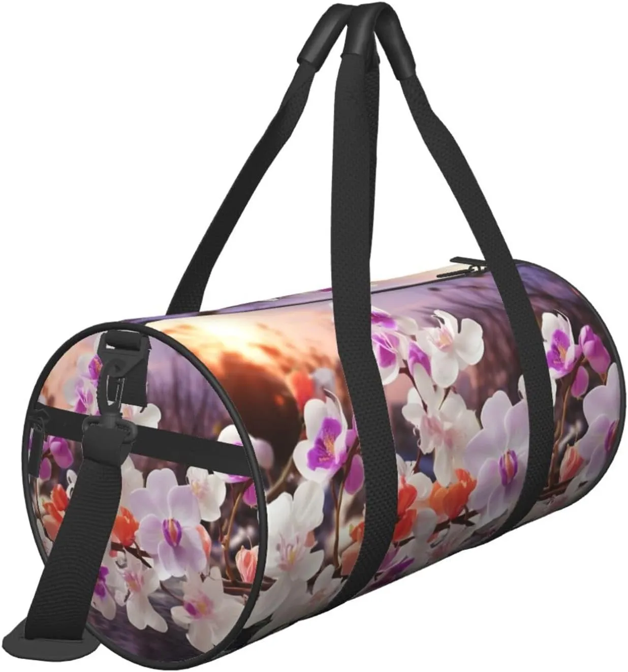 Nature Floral Spring Travel Duffle Bag for Men Women Sport Gym Bag Foldable Weekender Bag Carry on Overnight Bag for Travel Swimming Basketball