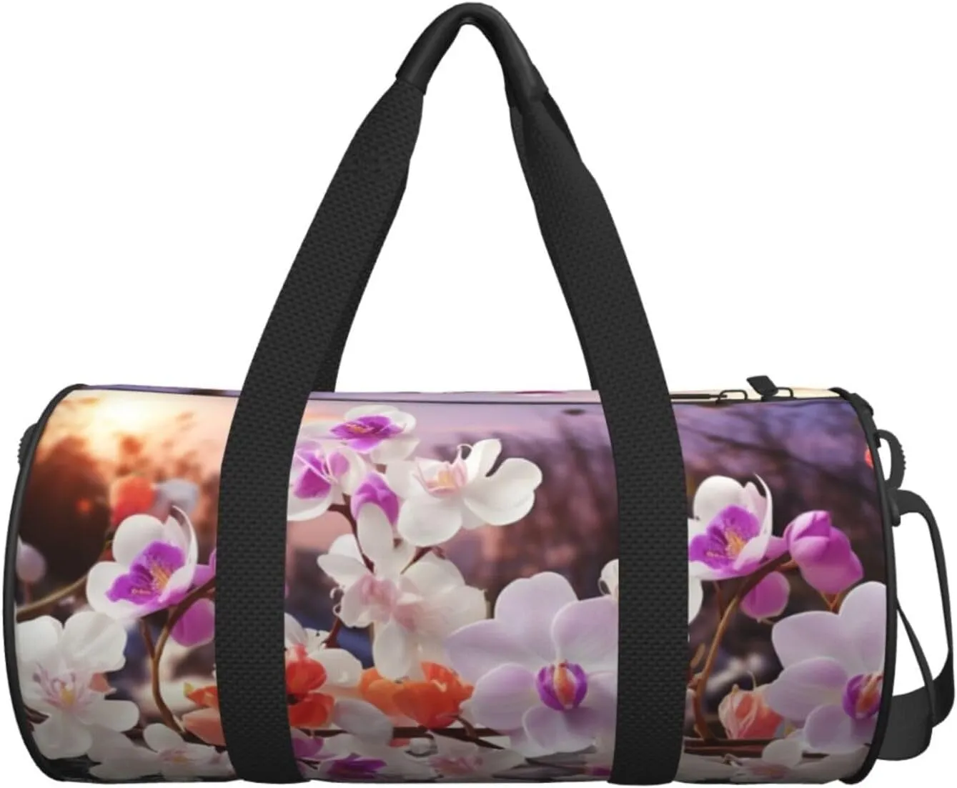 Nature Floral Spring Travel Duffle Bag for Men Women Sport Gym Bag Foldable Weekender Bag Carry on Overnight Bag for Travel Swimming Basketball