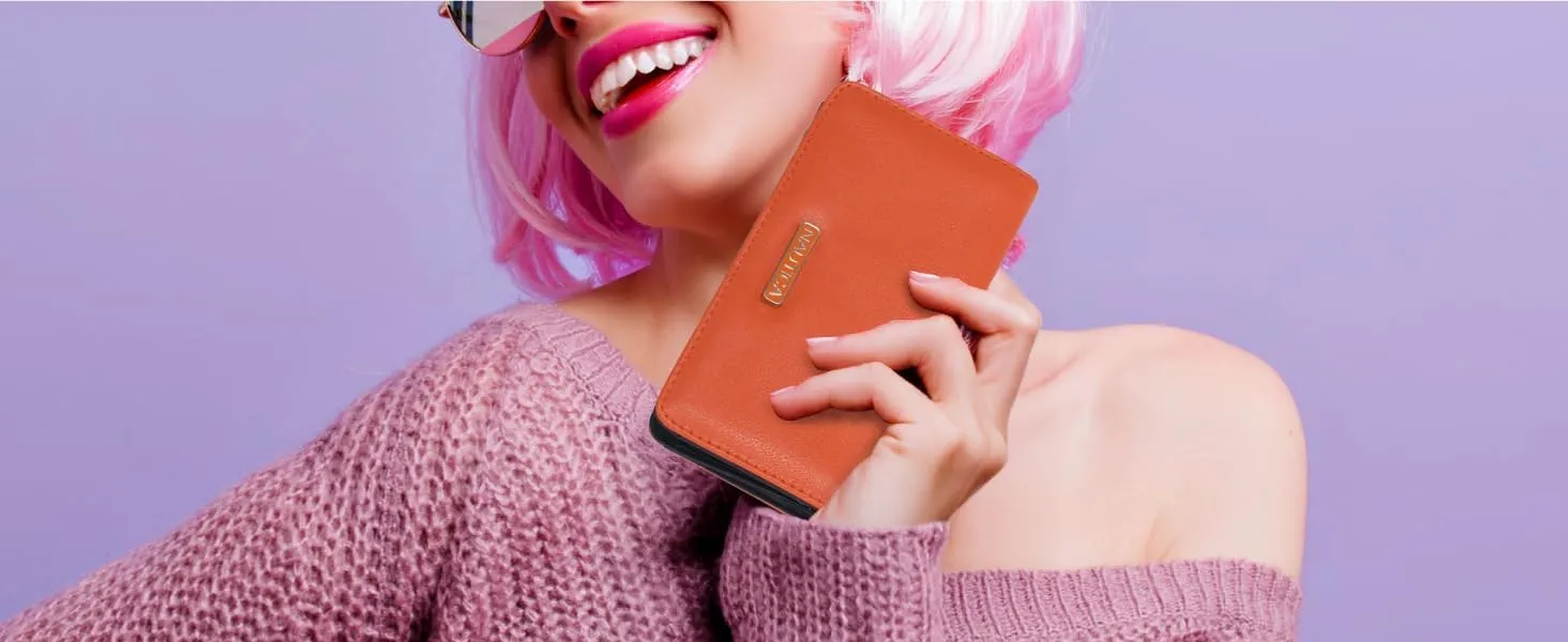 Nautica Seaside Slim Womens Wallet RFID Blocking Credit Card Holder, Coin Purse, Checkbook Organizer Clutch, Small Vegan Leather Wallet for Travel, Earth