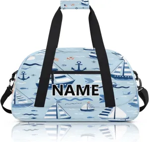 Nautical Sailing Mini Gym Bag 18 inch for Women Men Waterproof Custom Ocean Themed Travel Duffel Bag Carry On Overnight Tote Nurse Bag for Work Fitness Hiking