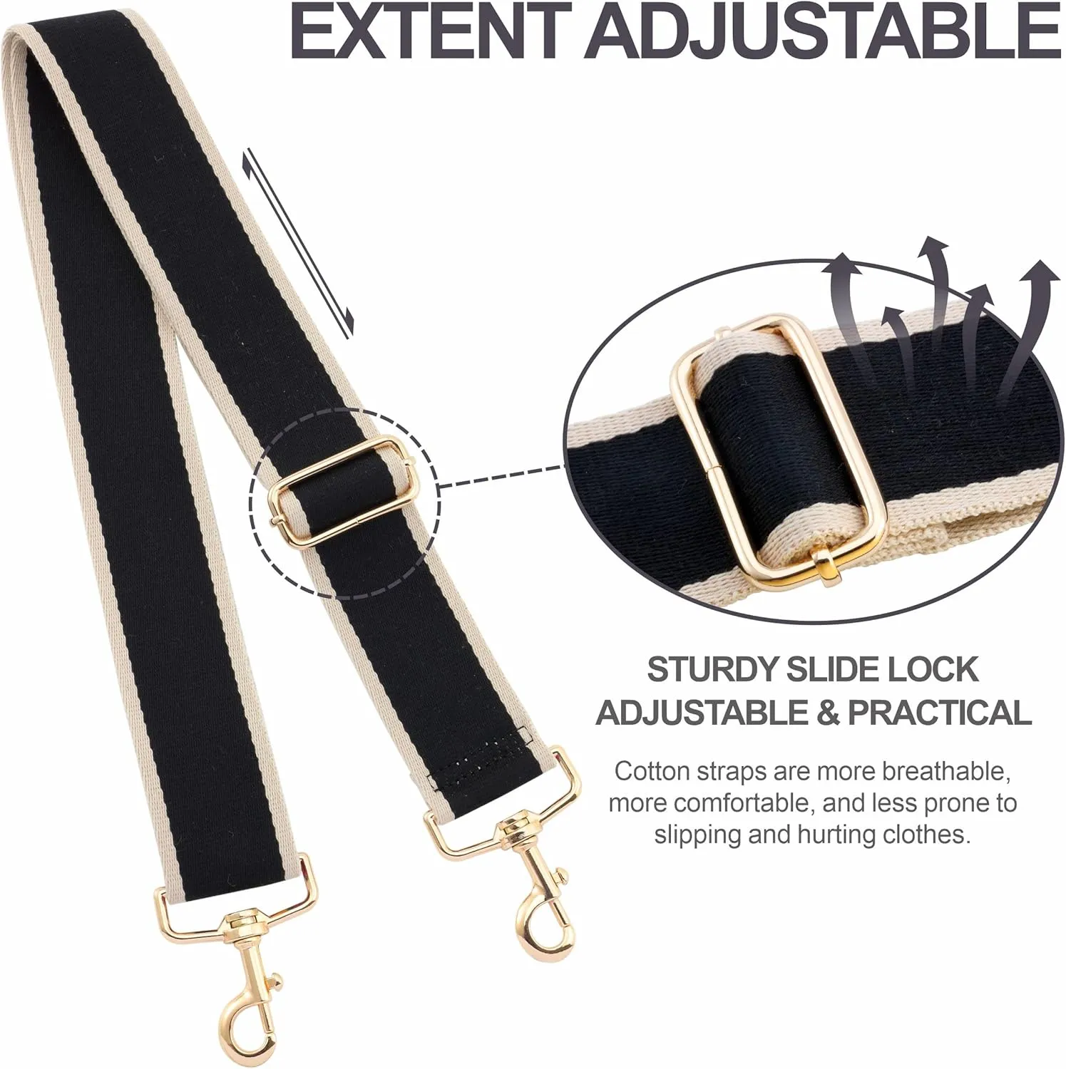Nefelibata Purse Strap,2" Wide Purse Strap Adjustable Replacement,Multi-pattern Crossbody Handbag Strap