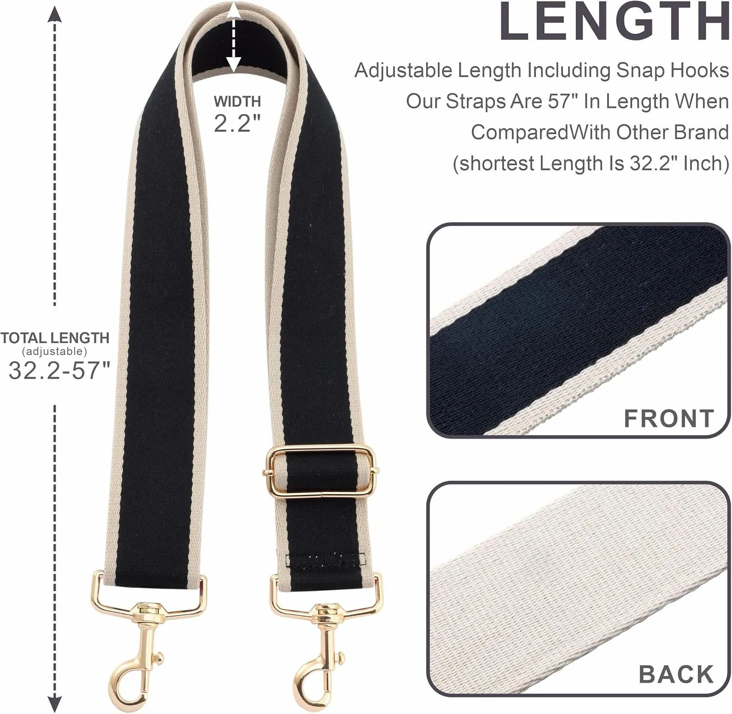 Nefelibata Purse Strap,2" Wide Purse Strap Adjustable Replacement,Multi-pattern Crossbody Handbag Strap