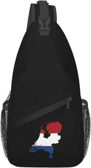Netherlands Terrain Map Crossbody Bags For Women Men Chest Backpack Gym Shoulder Bag Travel Outdoor Sports Casual Crossbody Bags