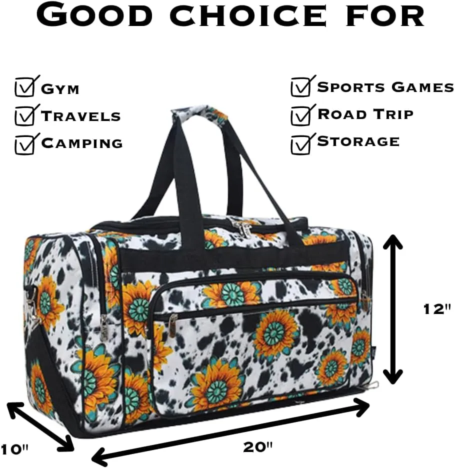 NGIL Canvas 20" inch Duffle Bag (Farm Sunflower-Black)