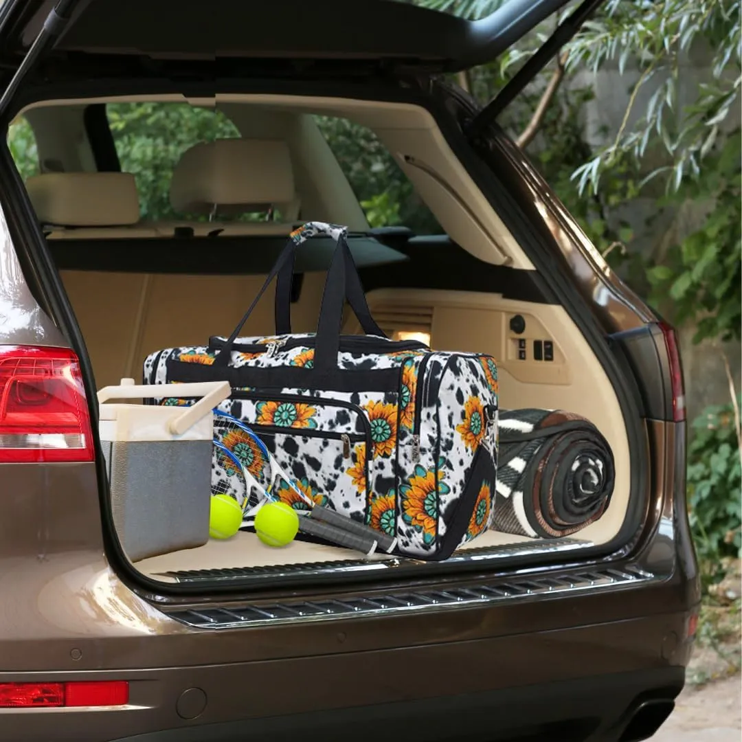 NGIL Canvas 20" inch Duffle Bag (Farm Sunflower-Black)