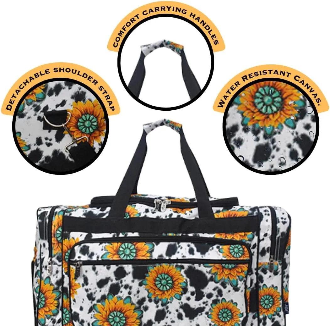 NGIL Canvas 20" inch Duffle Bag (Farm Sunflower-Black)