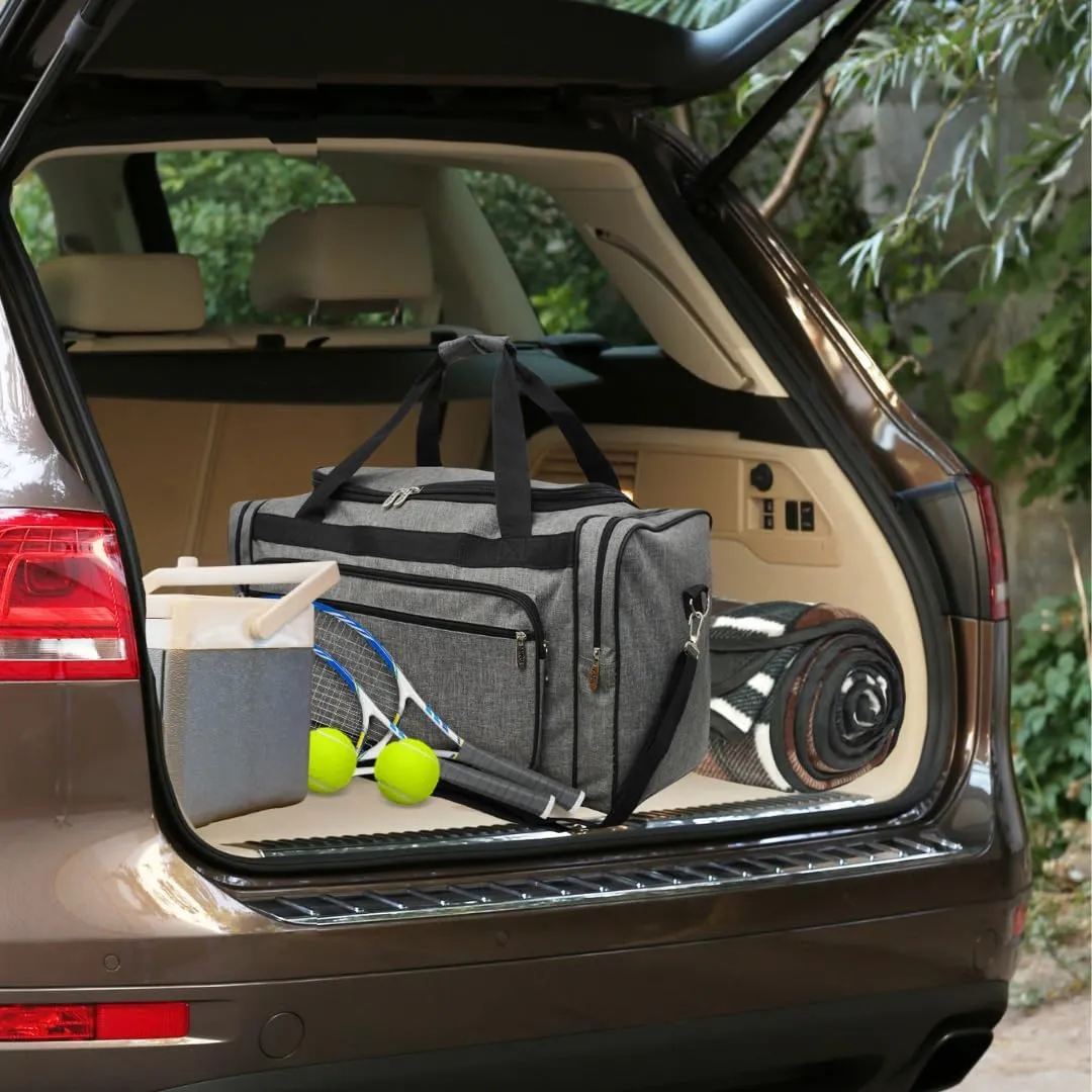 NGIL Canvas 20" inch Duffle Bag (Gray Crosshatch)