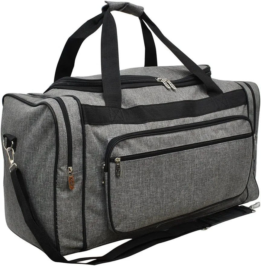 NGIL Canvas 20" inch Duffle Bag (Gray Crosshatch)