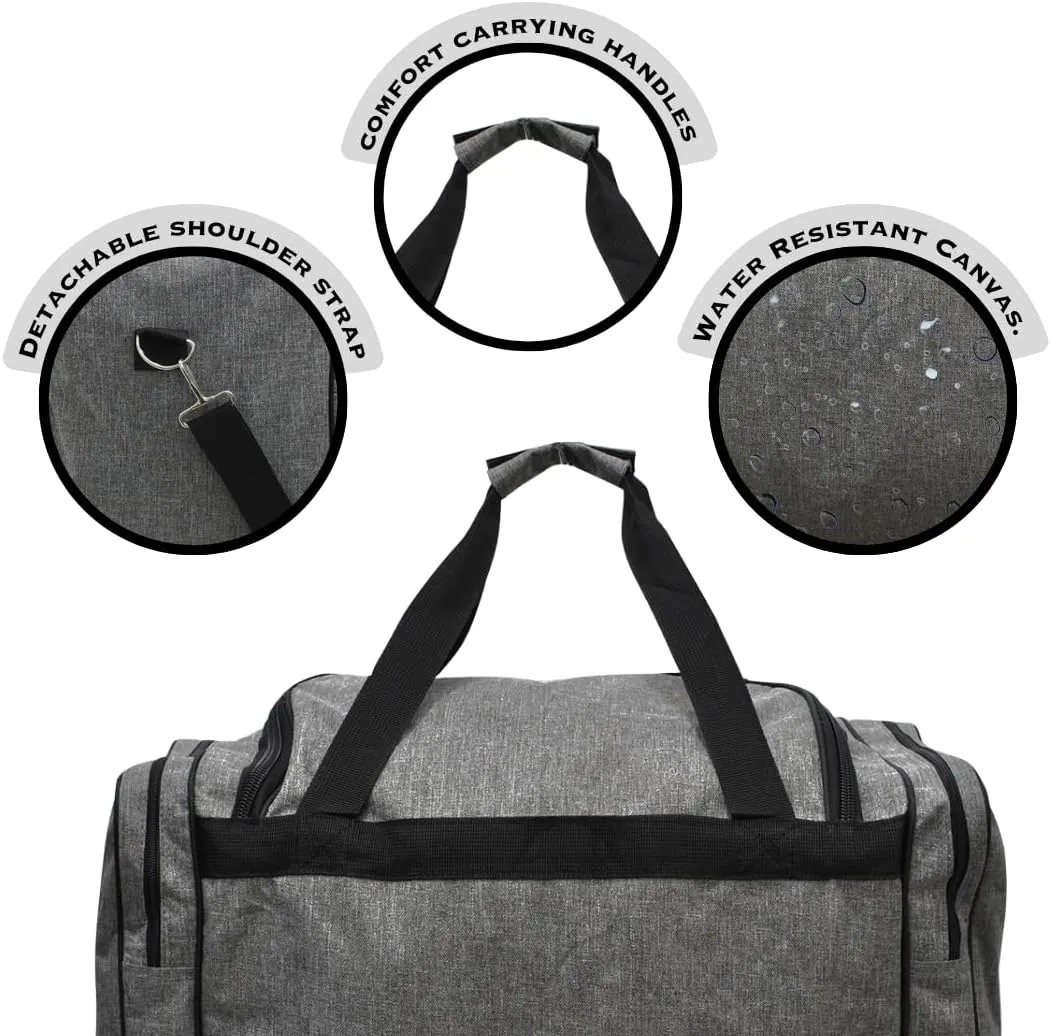 NGIL Canvas 20" inch Duffle Bag (Gray Crosshatch)