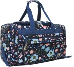 NGIL Canvas 20" inch Duffle Bag (Pastel Floral-Navy)