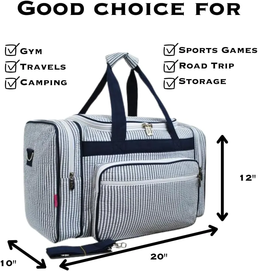 NGIL Canvas 20" inch Duffle Bag (Seersucker-Navy)