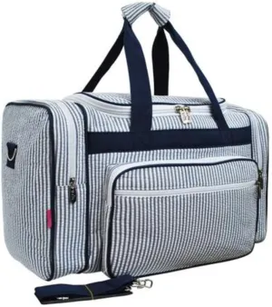 NGIL Canvas 20" inch Duffle Bag (Seersucker-Navy)