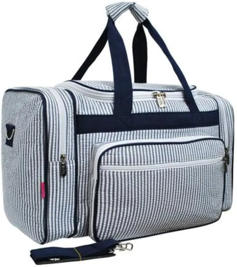 NGIL Canvas 20" inch Duffle Bag (Seersucker-Navy)