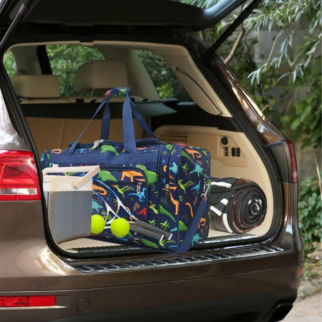 NGIL Canvas 23" inch Duffle Bag (Dino World-Navy)