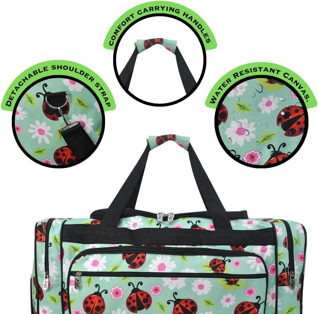 NGIL Canvas 23" inch Duffle Bag (Lady Bug-Black)
