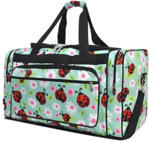 NGIL Canvas 23" inch Duffle Bag (Lady Bug-Black)