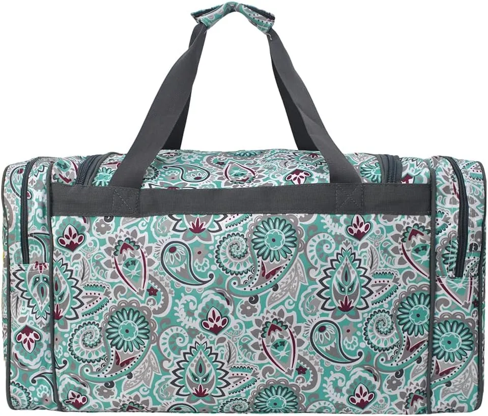 NGIL Canvas 23" inch Duffle Bag (Swirl Print-Gray)