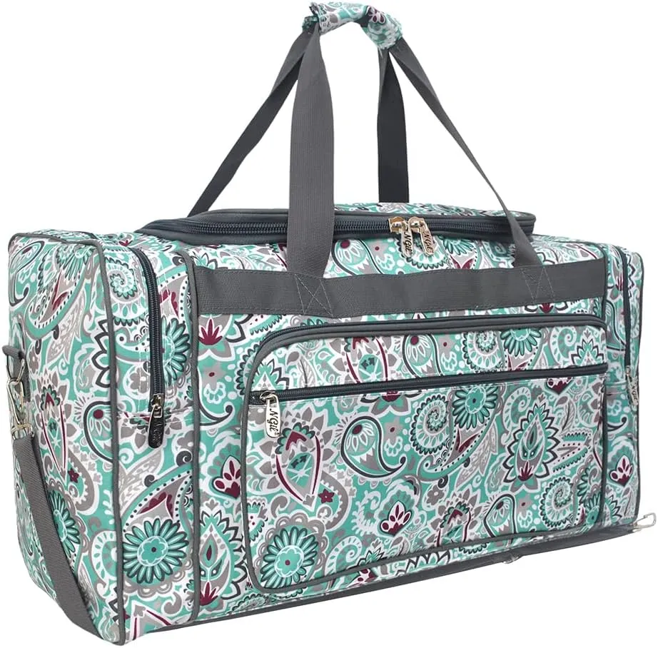 NGIL Canvas 23" inch Duffle Bag (Swirl Print-Gray)
