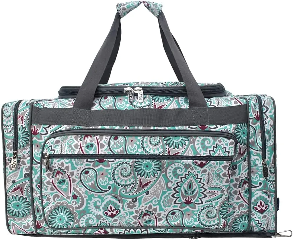NGIL Canvas 23" inch Duffle Bag (Swirl Print-Gray)