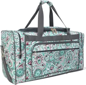 NGIL Canvas 23" inch Duffle Bag (Swirl Print-Gray)