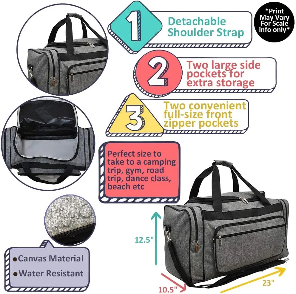 NGIL Canvas 23" inch Duffle Bag (Swirl Print-Gray)