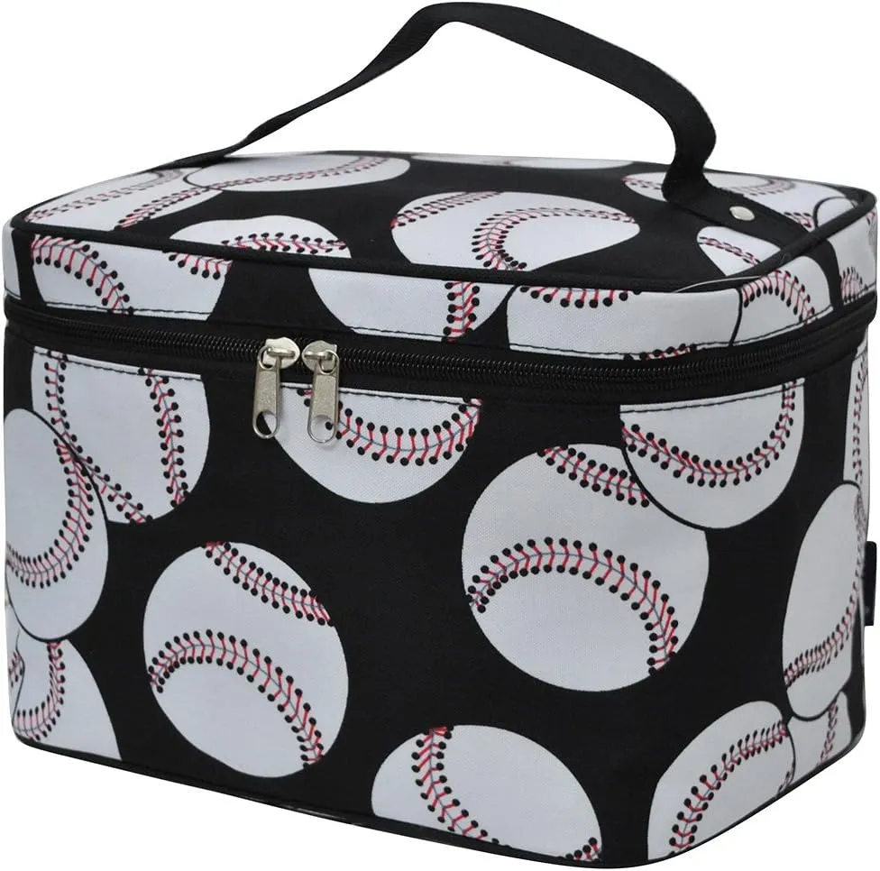 NGIL Large Top Handle Cosmetic Case (Baseball-Black)