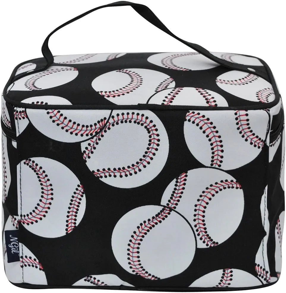 NGIL Large Top Handle Cosmetic Case (Baseball-Black)